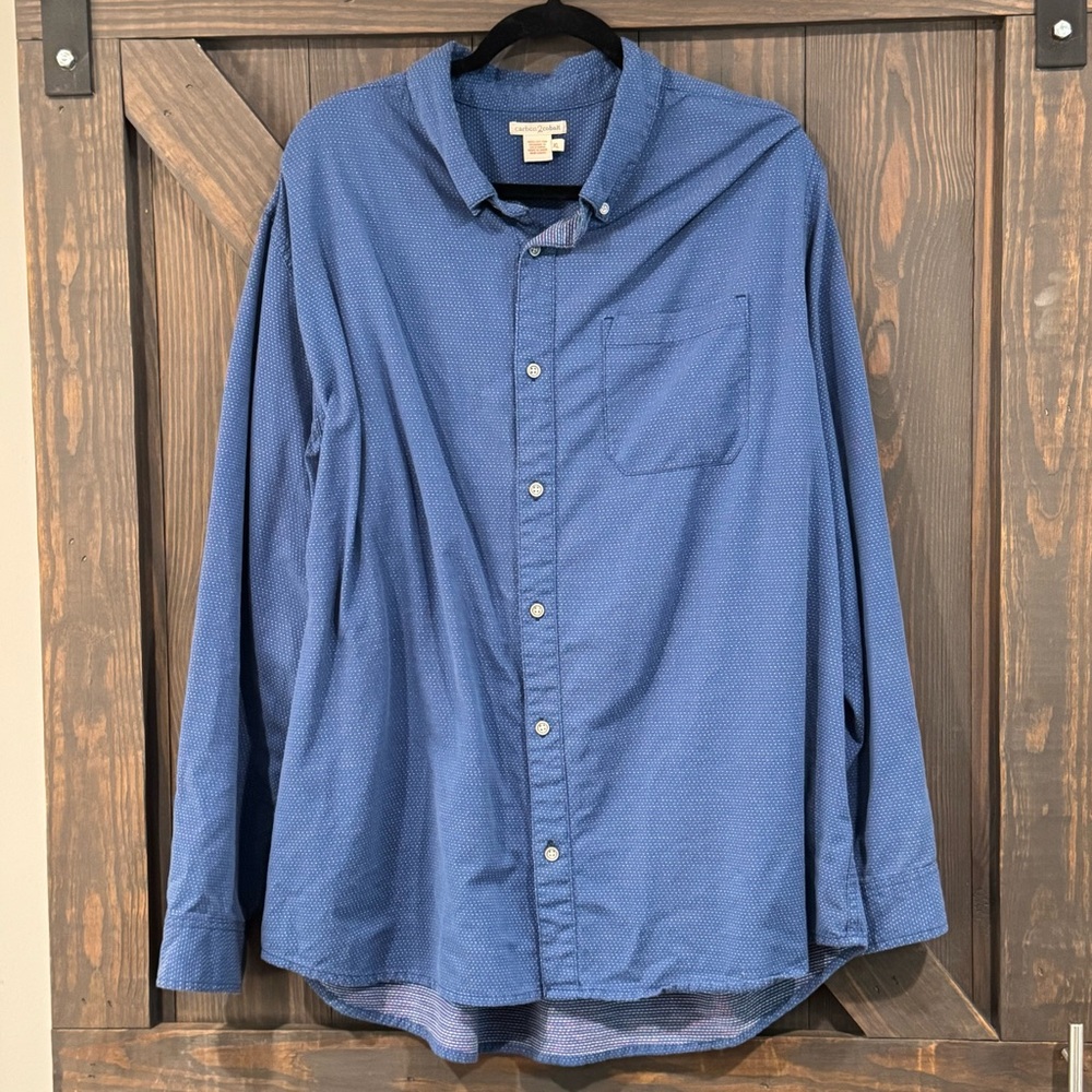 Carbon2Cobalt Men’s‎ Blue Grid Dot Button
Down Dress Shirt Long Sleeve Size XL